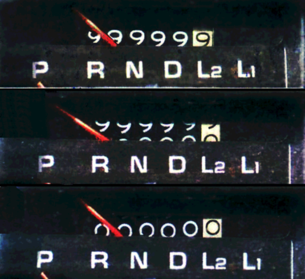 Mechanical odometers provide a real-world visualization of integer overflow: when a maximum value is exceeded, the counter resets to zero because it lacks the capacity to represent the next higher digit.