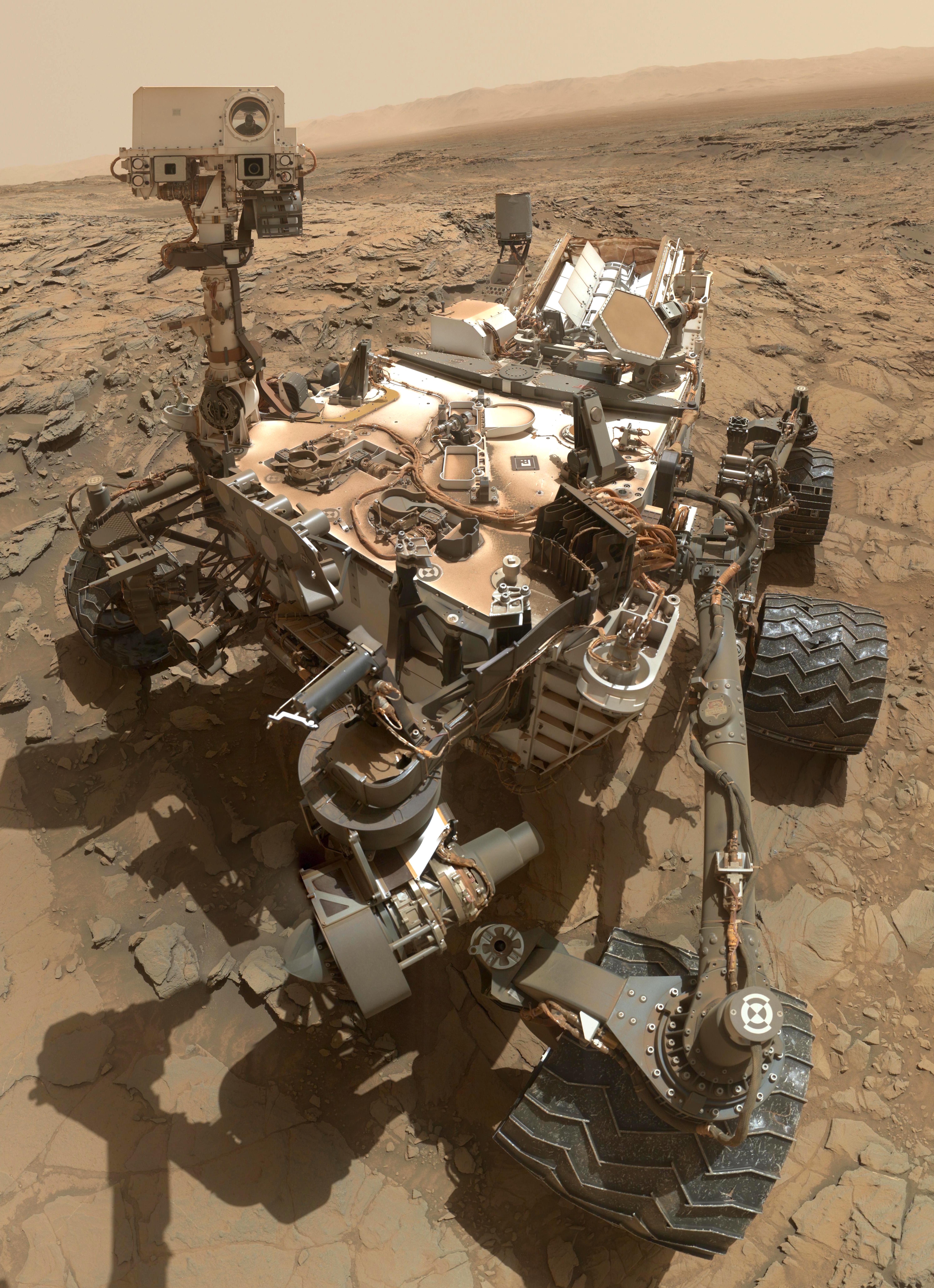 NASA's Curiosity rover on Mars. Articles detailing such missions typically serve to inform, focusing on factual discoveries and technical specifications rather than attempting to persuade the reader of a controversial opinion.