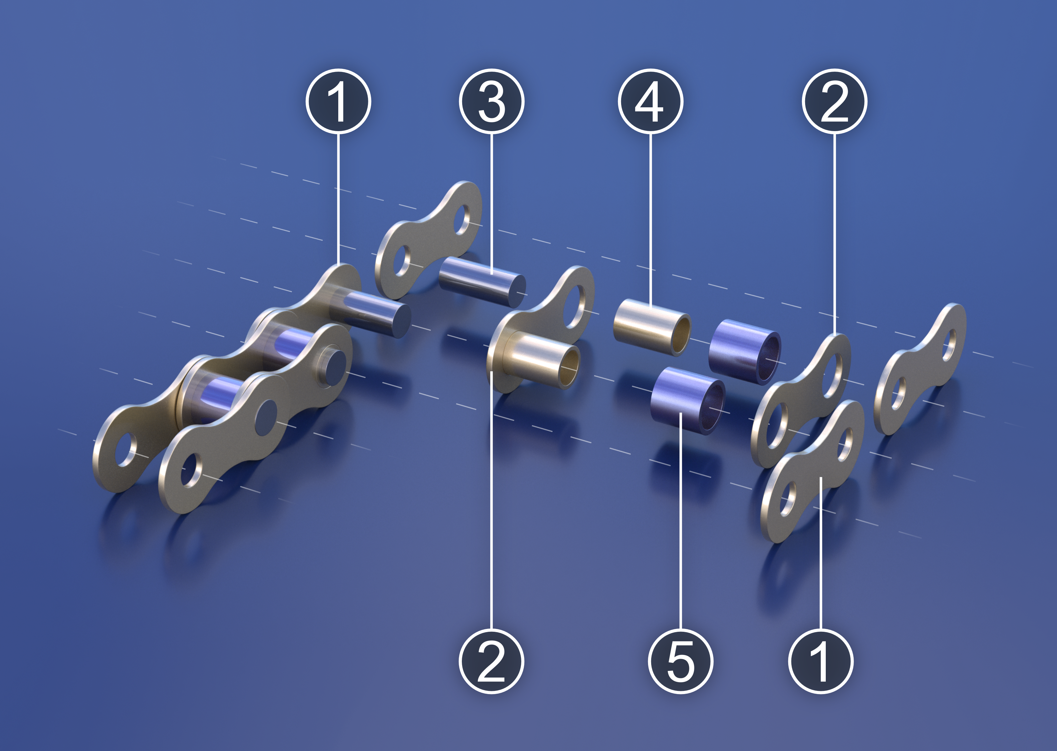 An exploded view of a bicycle chain highlights how individual components fit together. Similarly, teaching literary subgenres requires showing students how specific structural constraints interact to build a text's overall meaning.