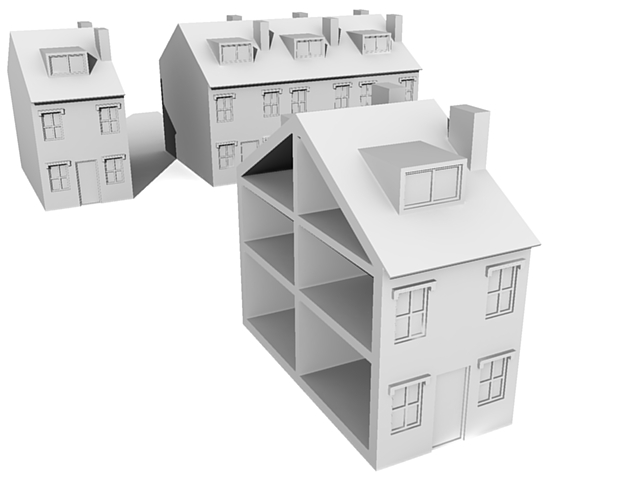 A house is 'real property' in English law — the freehold land and any building on it, as distinct from 'personal property' like chattels.