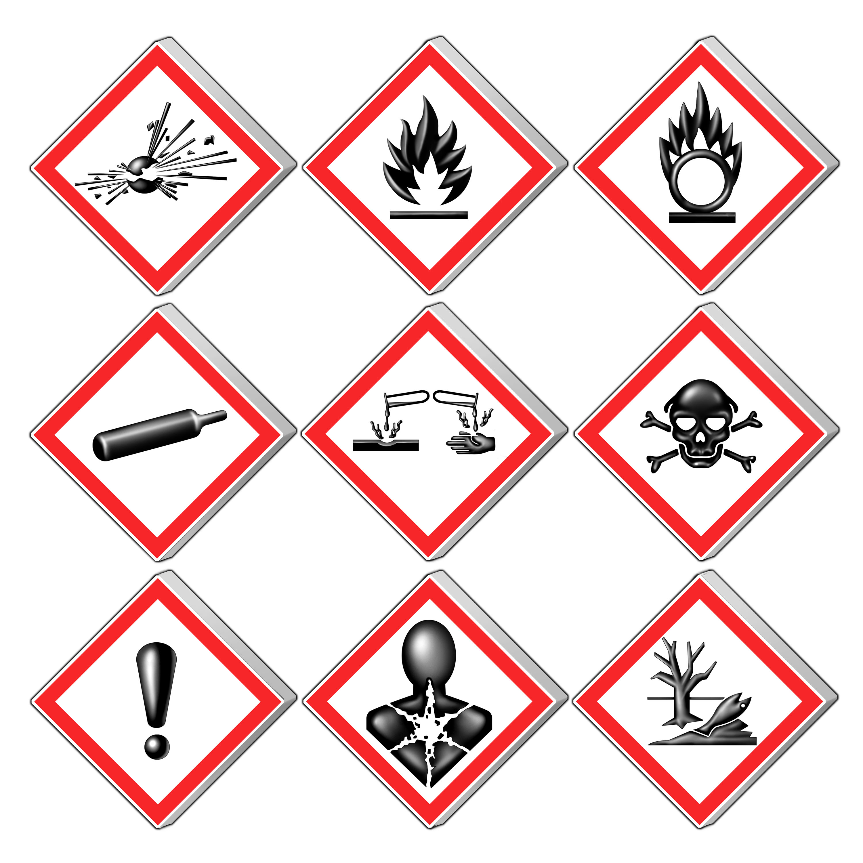 Global Harmonized System (GHS) hazard pictograms are standard visual warnings included on IT chemical warning labels and Safety Data Sheets (SDS) to immediately communicate specific physical and environmental threats.