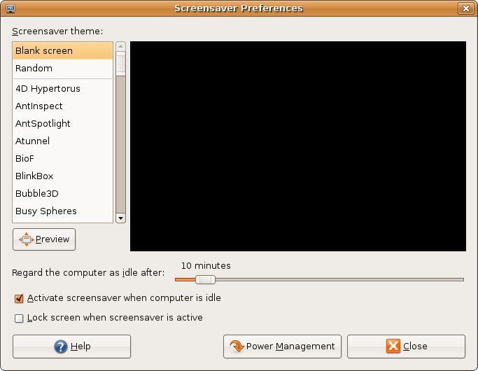 An operating system configuration menu showing the option to lock the screen when the screensaver activates, a crucial control for securing unattended workstations.