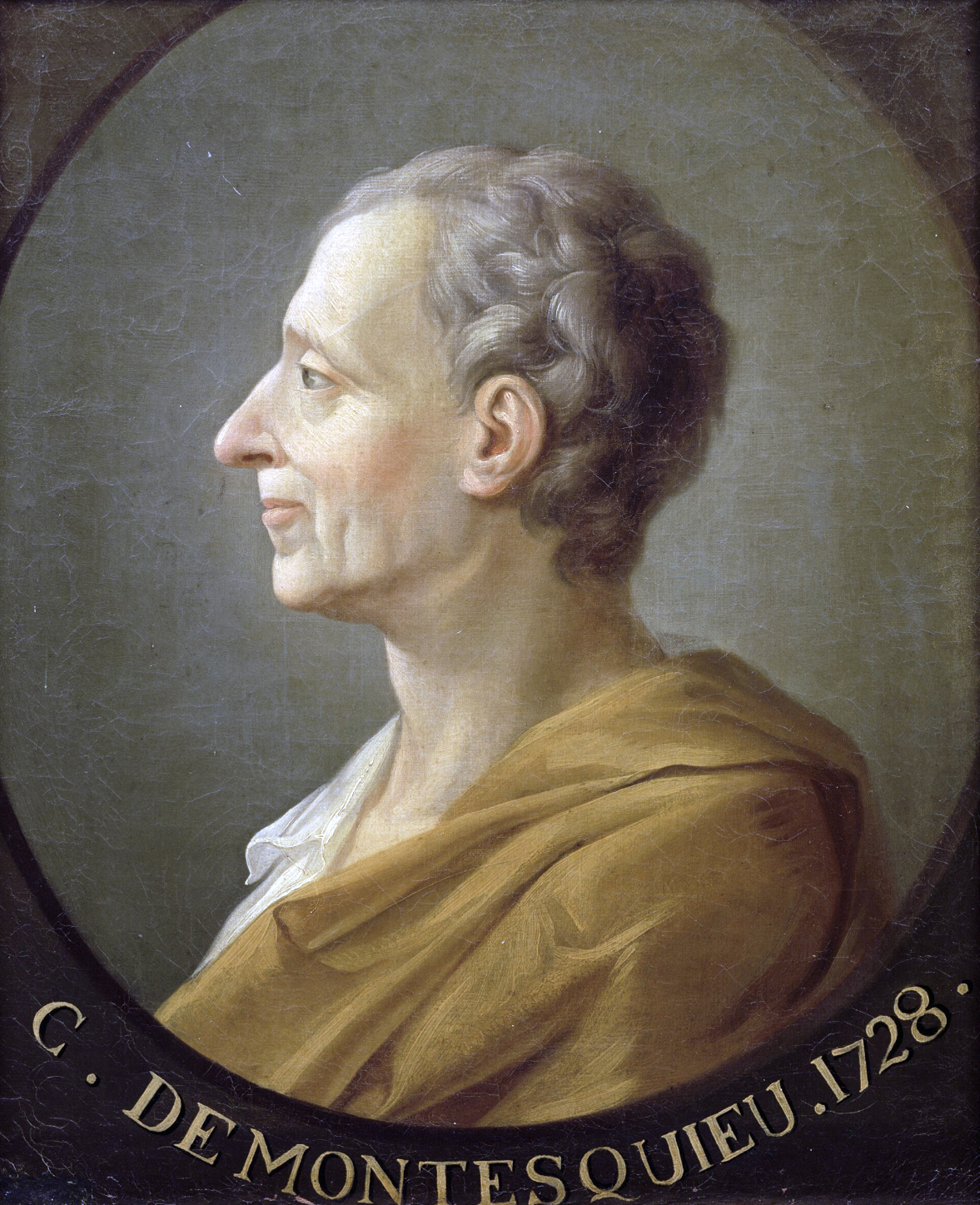Montesquieu, whose theory of separation of powers underpins the literal rule's premise: if Parliament wrote something silly, fixing it is Parliament's job, not the judiciary's.