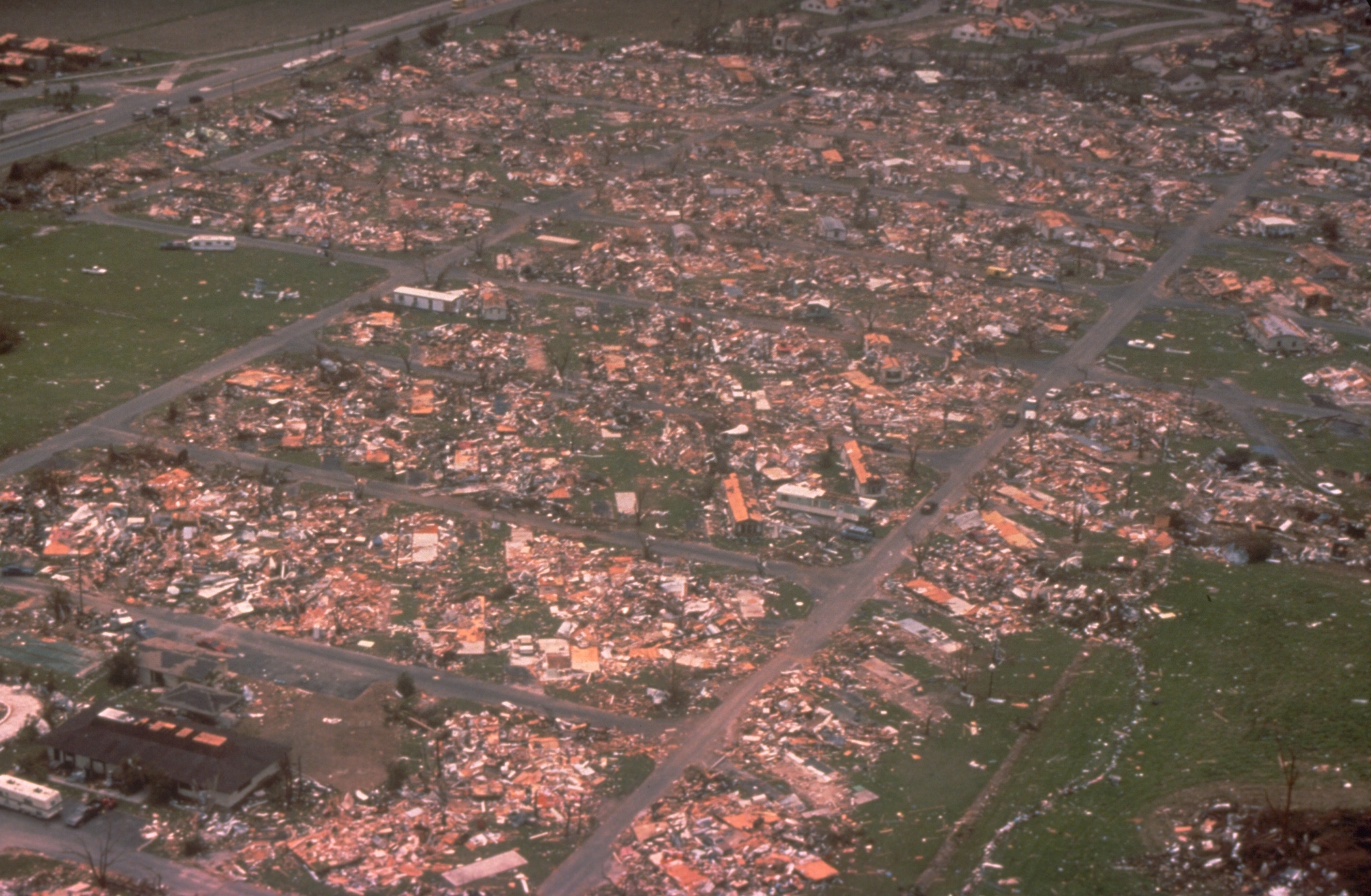 A hostile environment, such as the devastation left by a severe storm, can function as an antagonist in "character versus nature" conflicts.