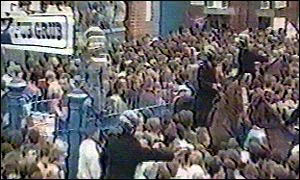 The scene outside Hillsborough Stadium as the crush began — the same disaster underlying White v Chief Constable of South Yorkshire Police, where attending officers were held to be secondary, not primary, victims.