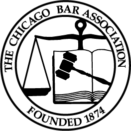 The crest of the Chicago Bar Association, the plaintiff in the landmark 1966 Illinois Supreme Court case that permanently defined the strict boundaries between real estate brokerage and the unauthorized practice of law.