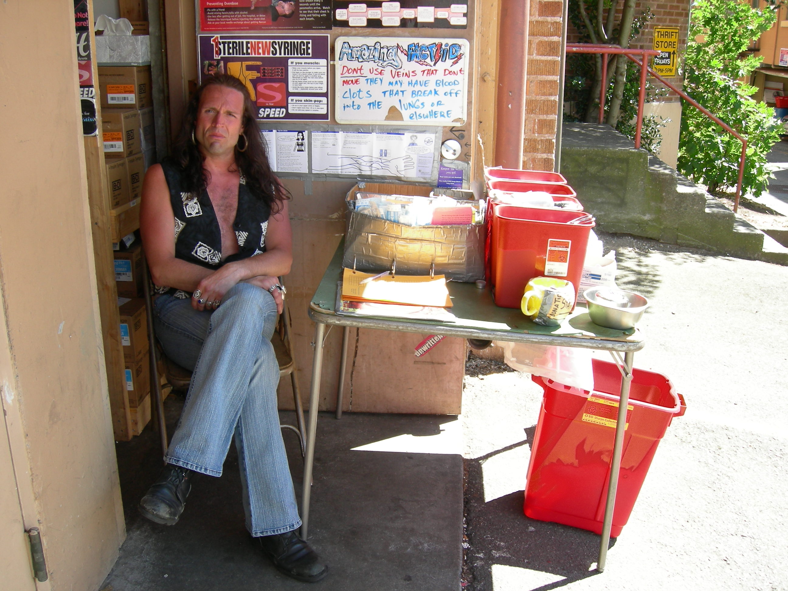 Needle exchange programs operate on a harm-reduction model, providing sterile equipment to drastically reduce the transmission of HIV and Hepatitis C among intravenous drug users.