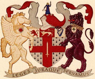 The Law Society's coat of arms — the professional body behind the Code for Completion by Post that governs how postal completions are conducted.