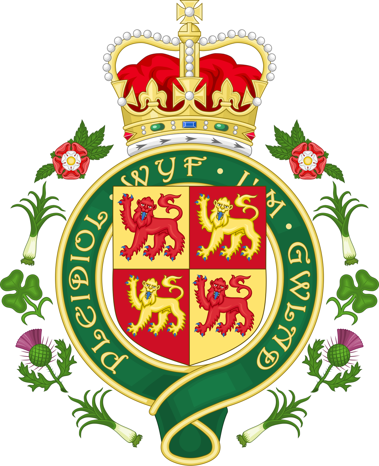 The Royal Badge of Wales, which appears on every Act of Senedd Cymru — the form of primary legislation the Senedd produces under GOWA 2006 and the Wales Act 2017.
