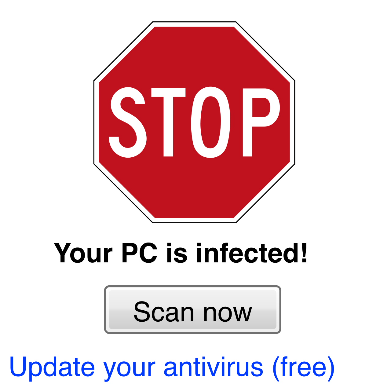 An example of malvertising where a malicious advertisement attempts to trick the user into downloading a fake software update; ad blockers sever this attack vector entirely.