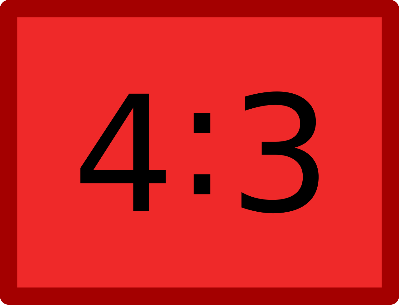 A standard 4:3 aspect ratio visually demonstrates a part-to-part ratio, defining a precise multiplicative relationship between the width and height of a geometric figure.