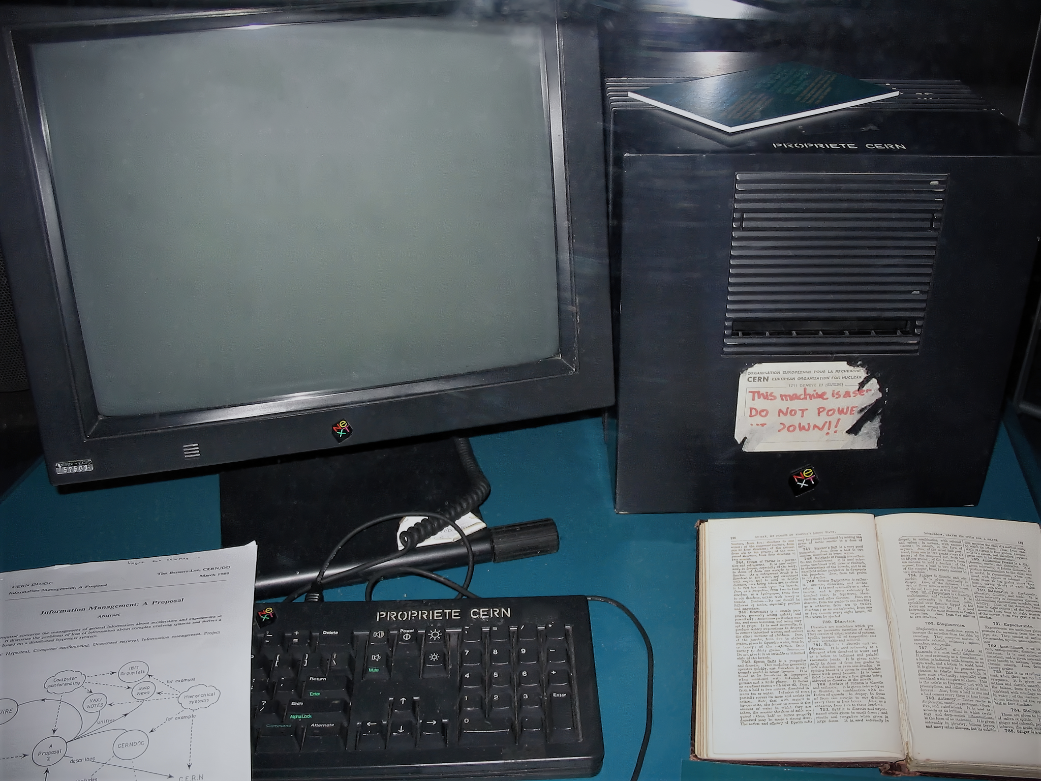The NeXT Computer used by Sir Tim Berners-Lee at CERN, which served as the world's first Web server and laid the foundation for the hyper-connected Information Age.