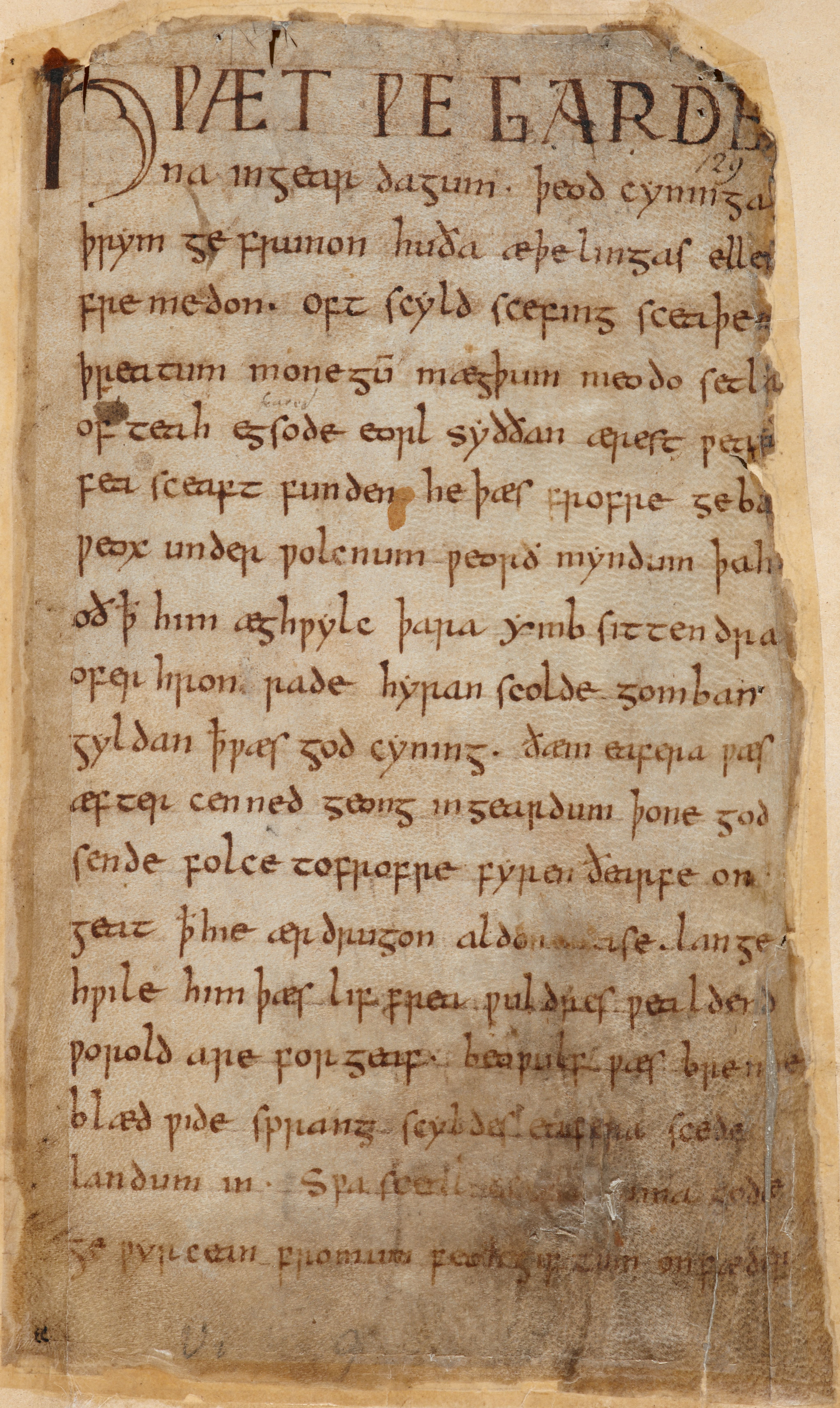 The original manuscript of Beowulf reflects the overlay of Christian ethics, transcribed by monks, onto a traditional pagan oral epic.