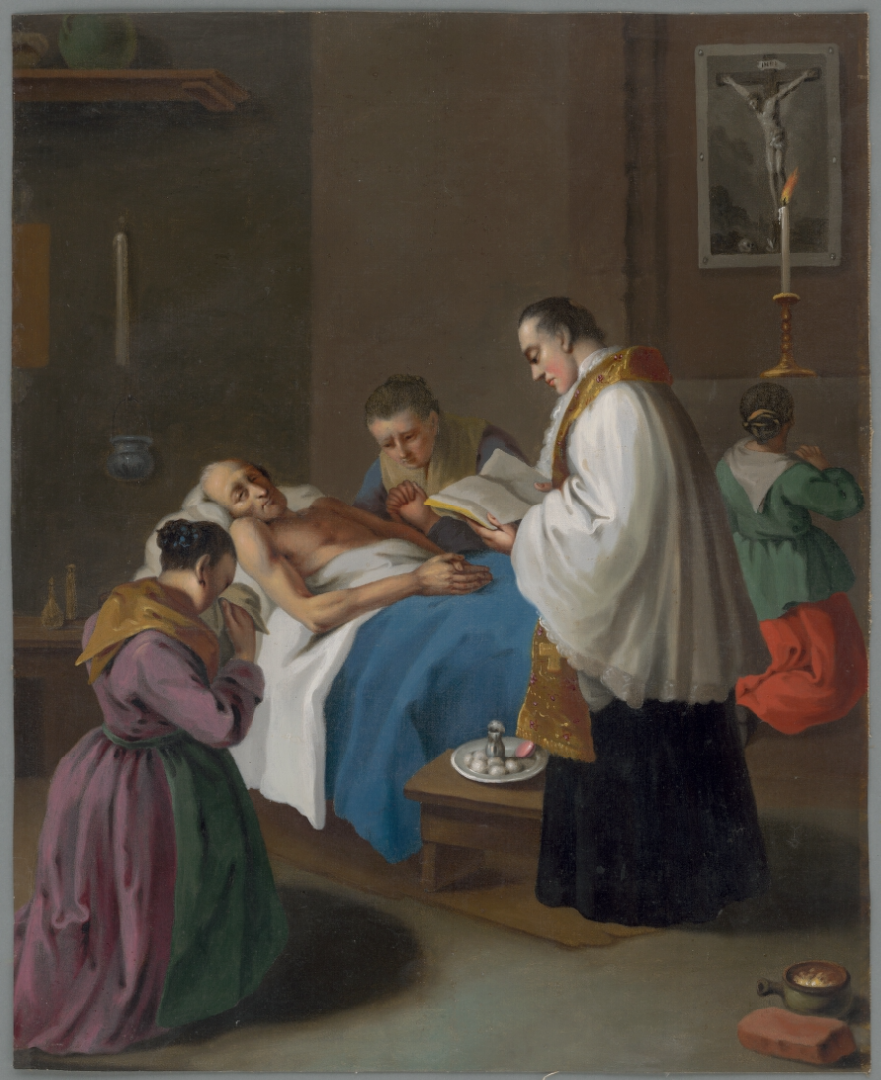 The Anointing of the Sick, historically known as Last Rites, is a significant end-of-life tradition for Catholic clients, typically administered by a priest.