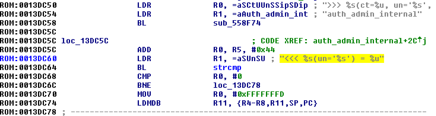 Source code revealing a hardcoded backdoor administrative password. Implementing separation of duties ensures that individuals cannot independently write, approve, and deploy code containing malicious alterations to production systems.