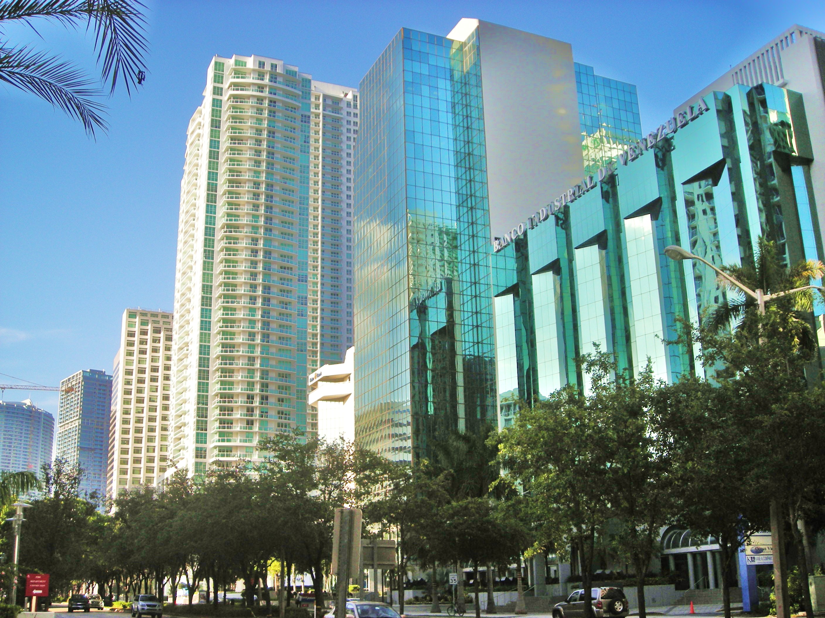 Brickell Avenue in Downtown Miami, a major financial district. For representatives of Federal Covered Advisers, individual state registration is strictly tied to physical office locations like this, rather than the residency of their clients.