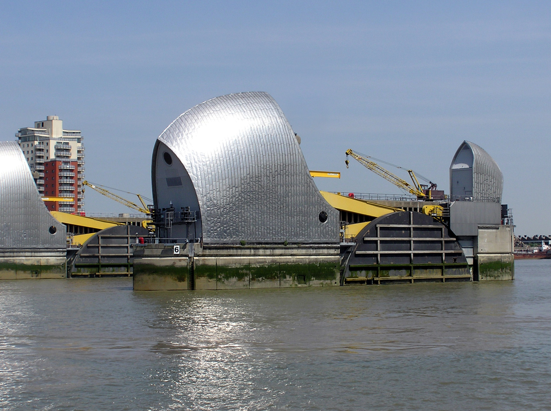 The Thames Barrier, one of the Environment Agency's flood defence installations — the kind of flood risk data a standalone flood risk search draws on.