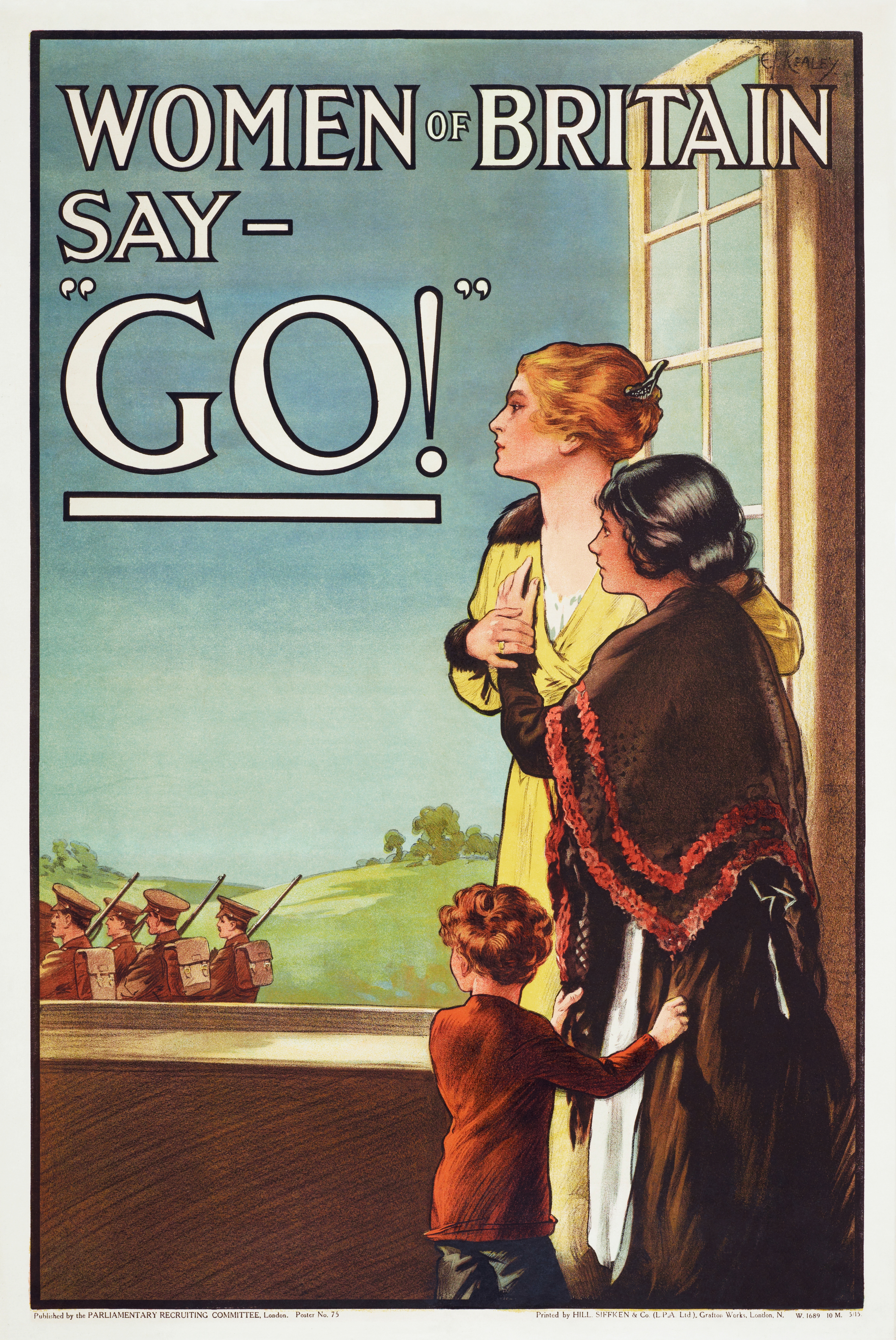A First World War recruitment poster — the outbreak of war is the classic example of supervening illegality, frustrating any contract that would amount to trading with an enemy.