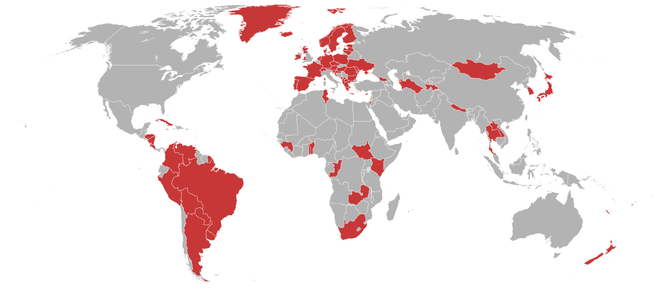 Global map indicating countries that have legally abolished domestic corporal punishment, reflecting the evidence-based consensus that physical discipline harms child development.