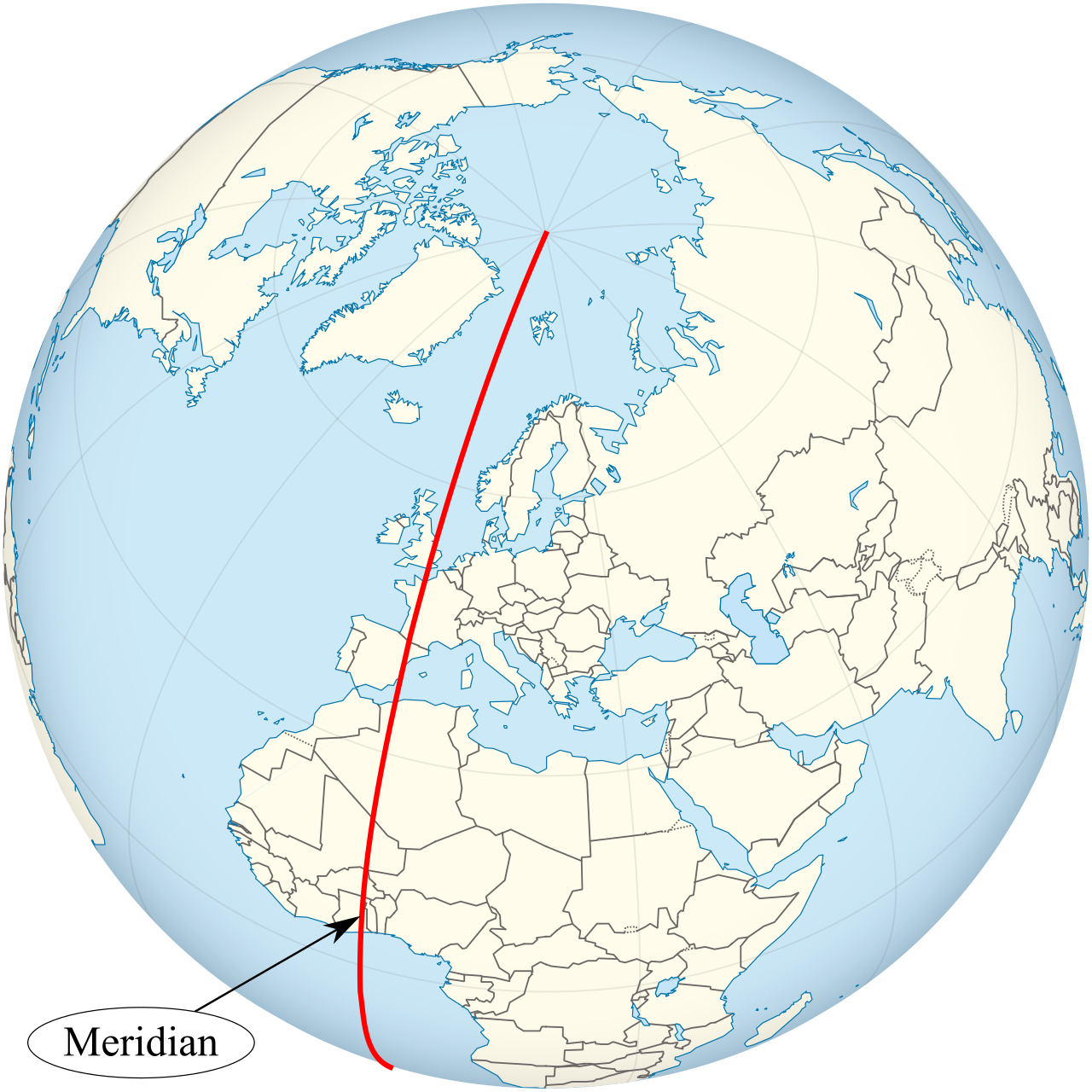 The Prime Meridian is the central line of longitude at zero degrees, splitting the Earth into the Eastern and Western Hemispheres.