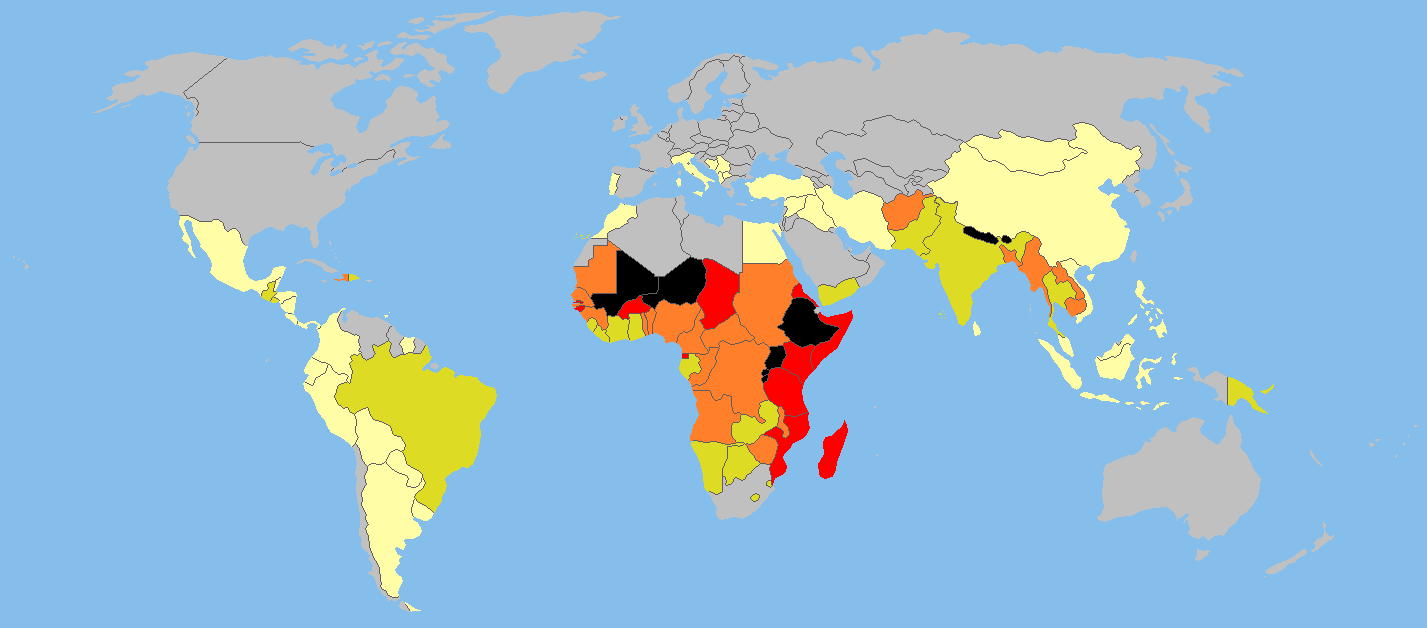 Global map indicating the prevalence of child labor. Unmonitored international supply chains can introduce severe, hidden regulatory and reputational risks to a project.