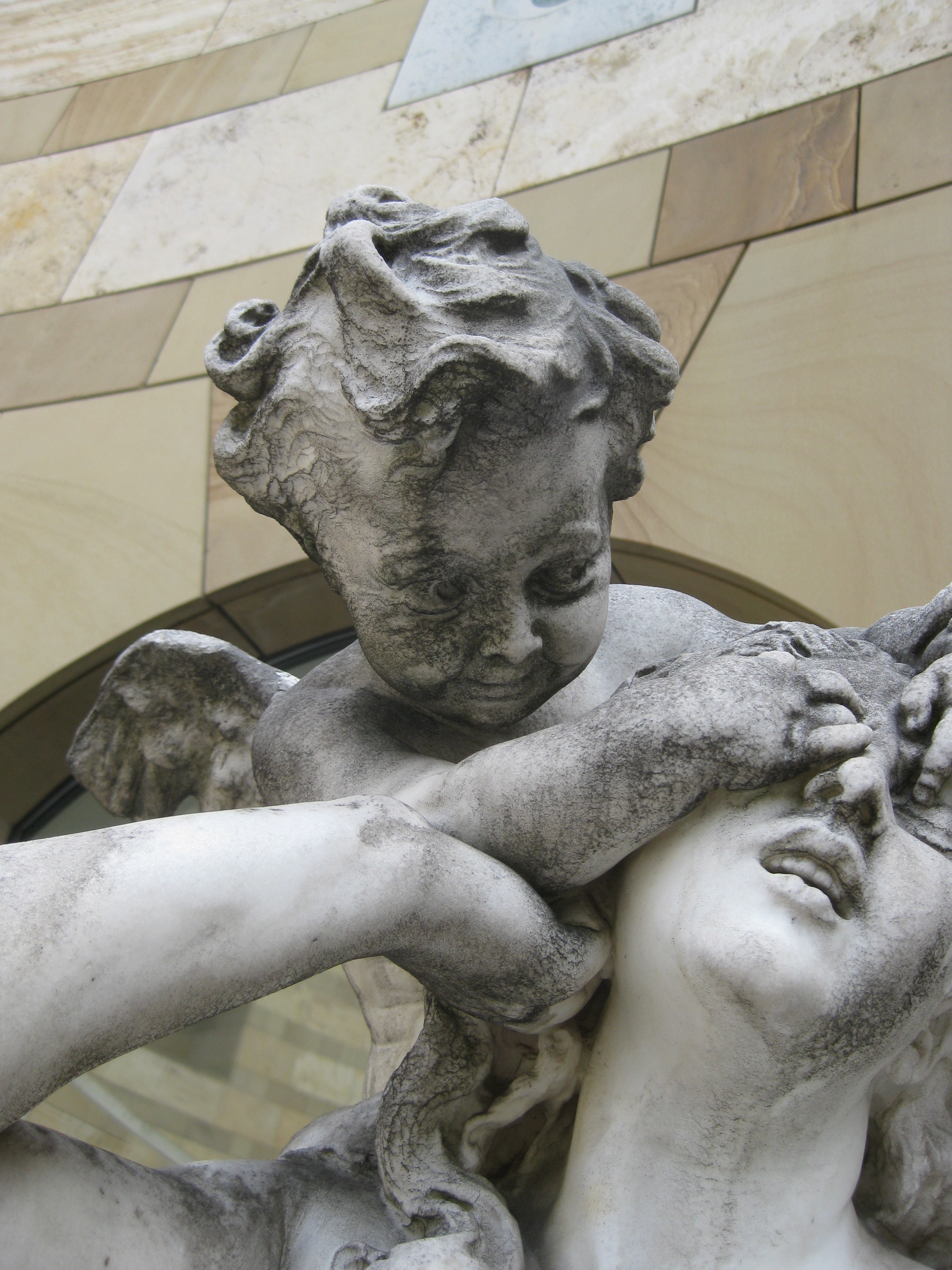 A literal artistic depiction of the idiom "Love is blind." Because their meanings are figurative rather than literal, idioms require explicit, contextual instruction for English Language Learners.