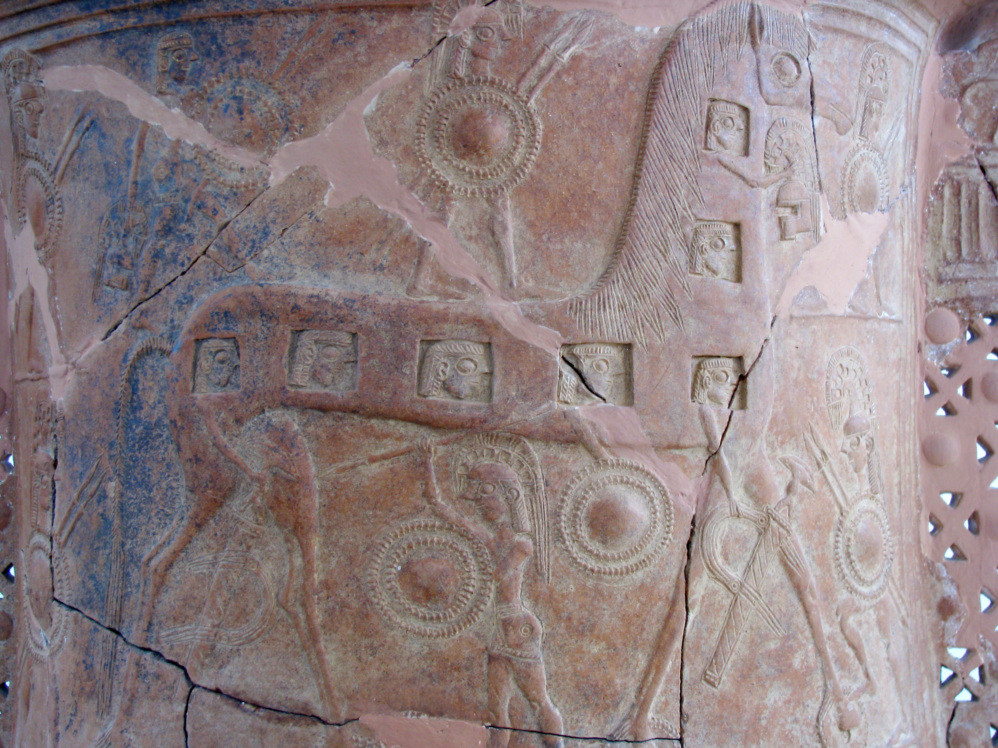 The Mykonos vase (c. 675 BC) features one of the earliest known depictions of the Trojan Horse. In literary terms, satire functions as a Trojan horse, concealing a sharp societal critique within the deceptive shell of an entertaining narrative or humorous exaggeration.