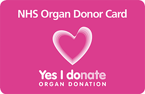 An organ donor card. Comprehensive life planning involves discussing and documenting organ donation preferences well before a patient becomes incapacitated.