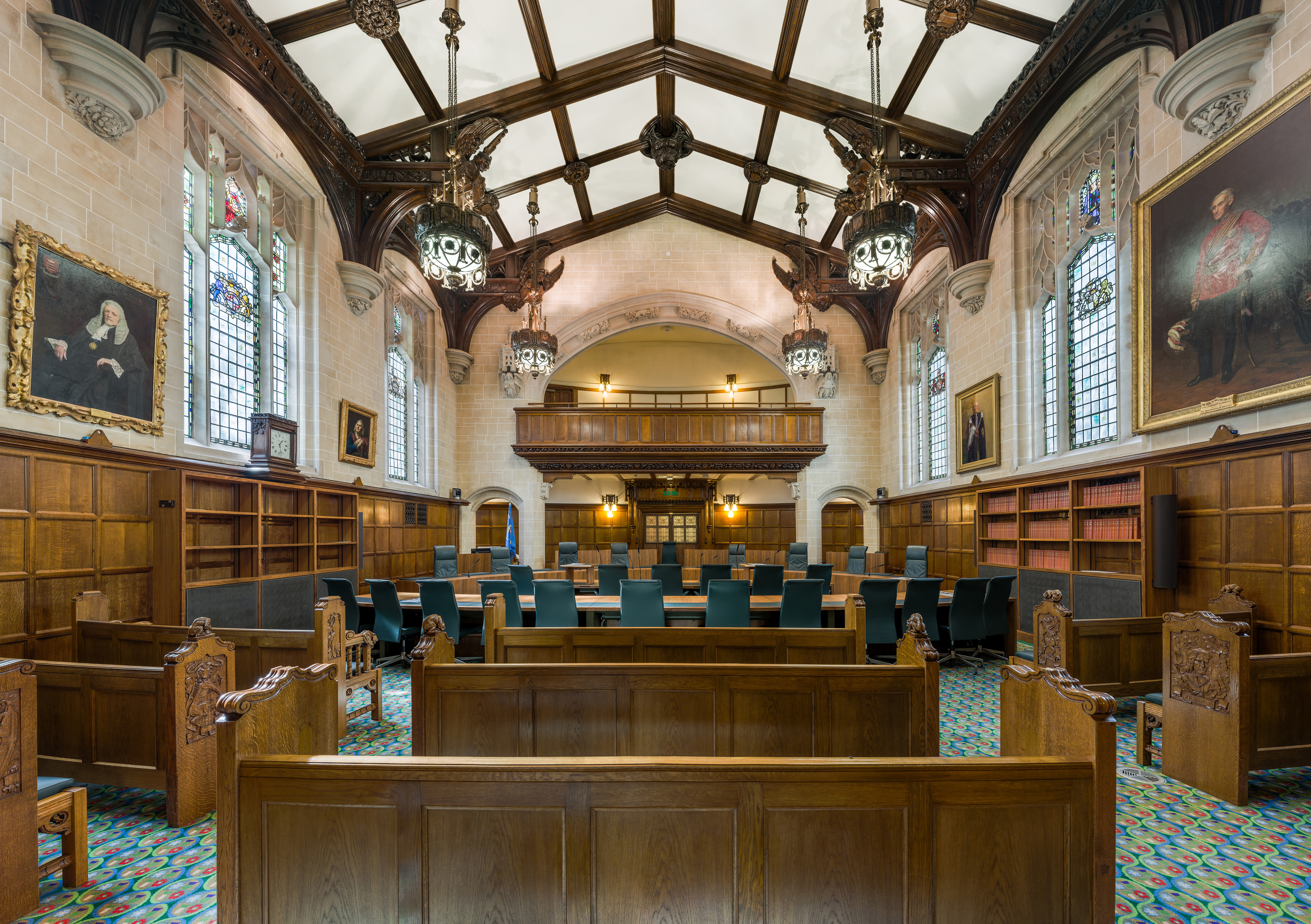 A courtroom of the UK Supreme Court, which in Robinson v Chief Constable of West Yorkshire Police confirmed that established duty categories are applied by analogy, not re-tested under Caparo.