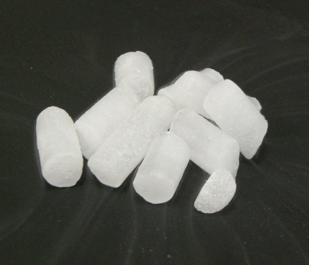 Solid carbon dioxide, commonly known as dry ice, sublimates directly from a solid into a gas at room temperature, skipping the liquid phase entirely.