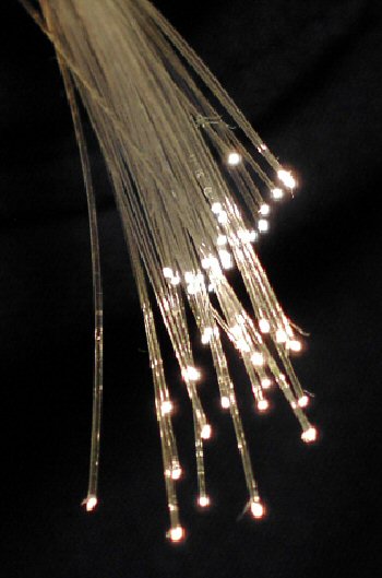 Fiber-optic cables physically transport the logical data flows of modern networks by transmitting rapidly pulsing light between nodes.