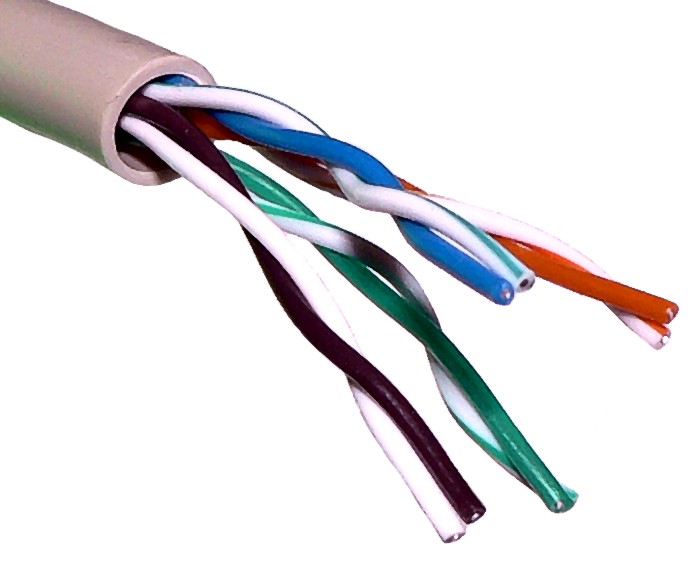 Twisting the internal wire pairs within a copper network cable mitigates electromagnetic interference and crosstalk between adjacent channels.