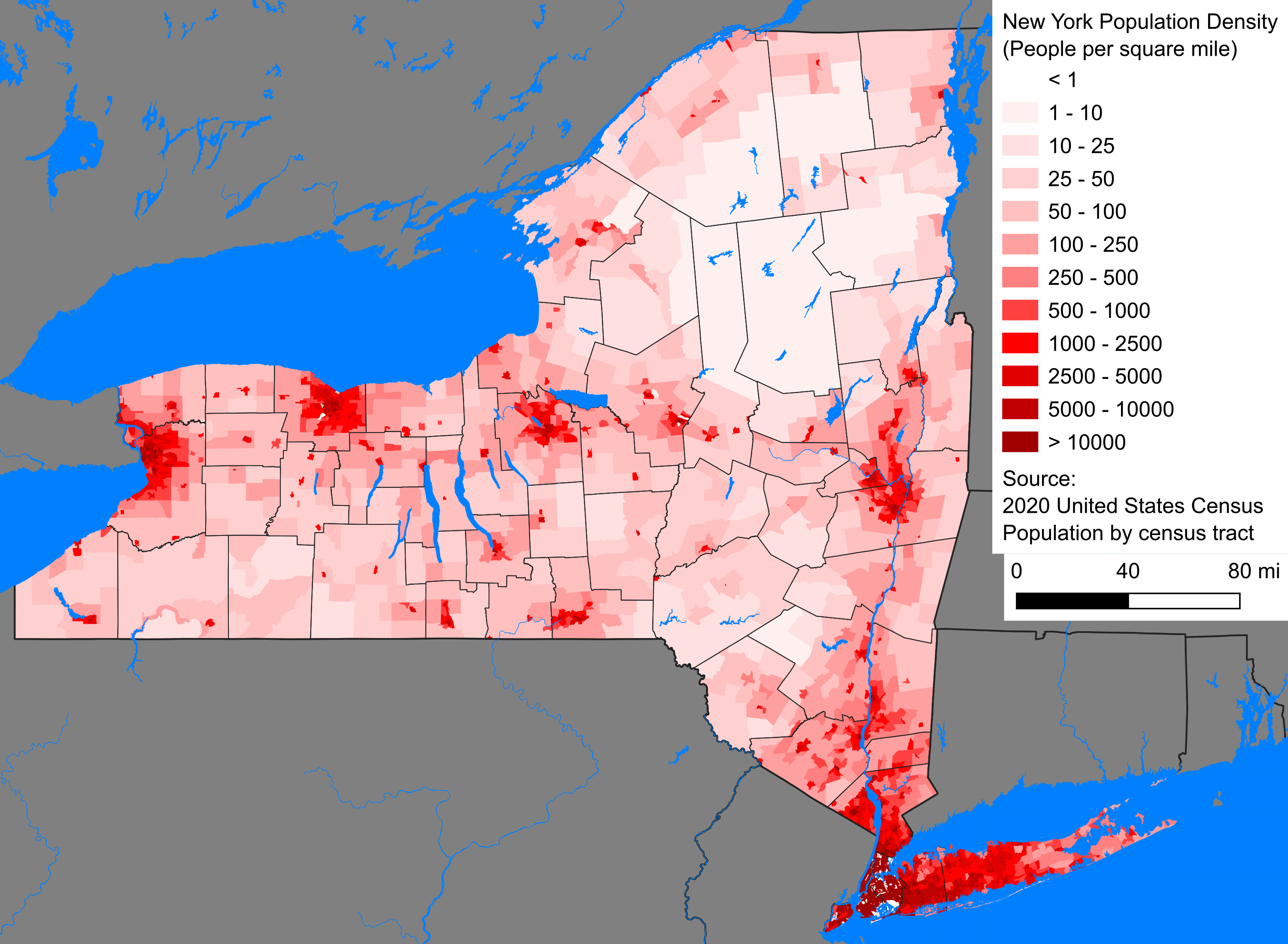 State agencies analyze geographic and demographic variations across New York—illustrated by stark contrasts in population density—to legally designate economically stressed "target areas" where standard lending restrictions are waived.