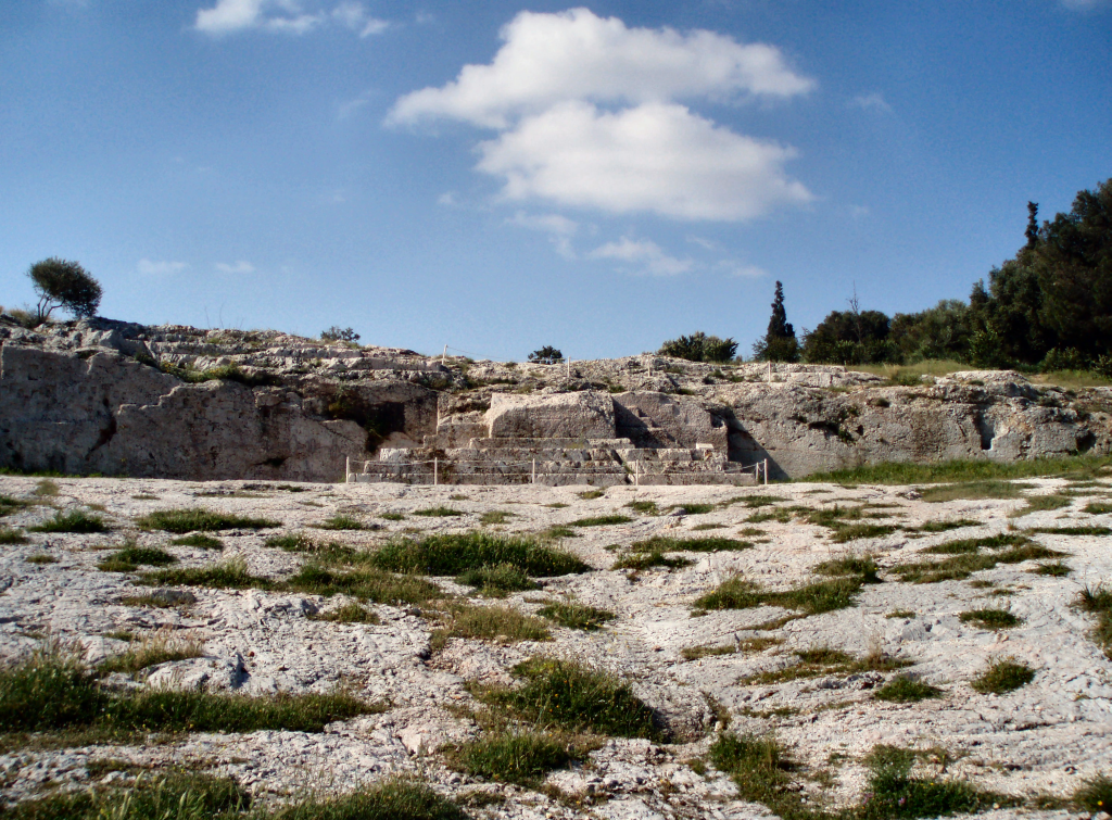 The Pnyx in Athens. This was the historic meeting place where eligible Athenian citizens would gather to debate and vote directly on legislation.