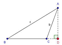 The true height or altitude of a triangle is a strict perpendicular line dropped from a vertex to the base, which may fall entirely outside the triangle's physical perimeter.