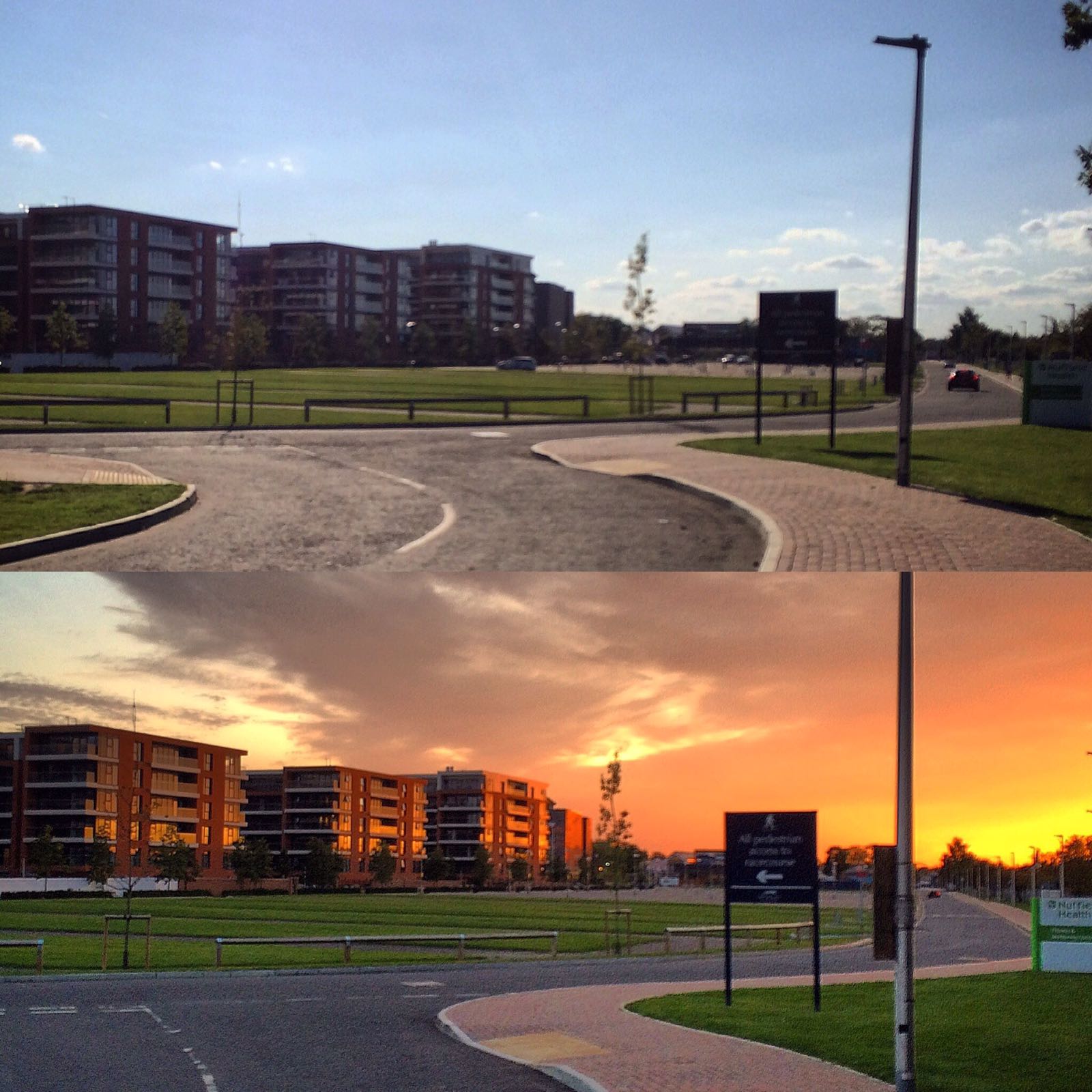 Lighting and color grading drastically alter the emotional tone of an image. The sterile daylight (left) feels objective, while the "golden hour" lighting (right) evokes warmth and nostalgia.