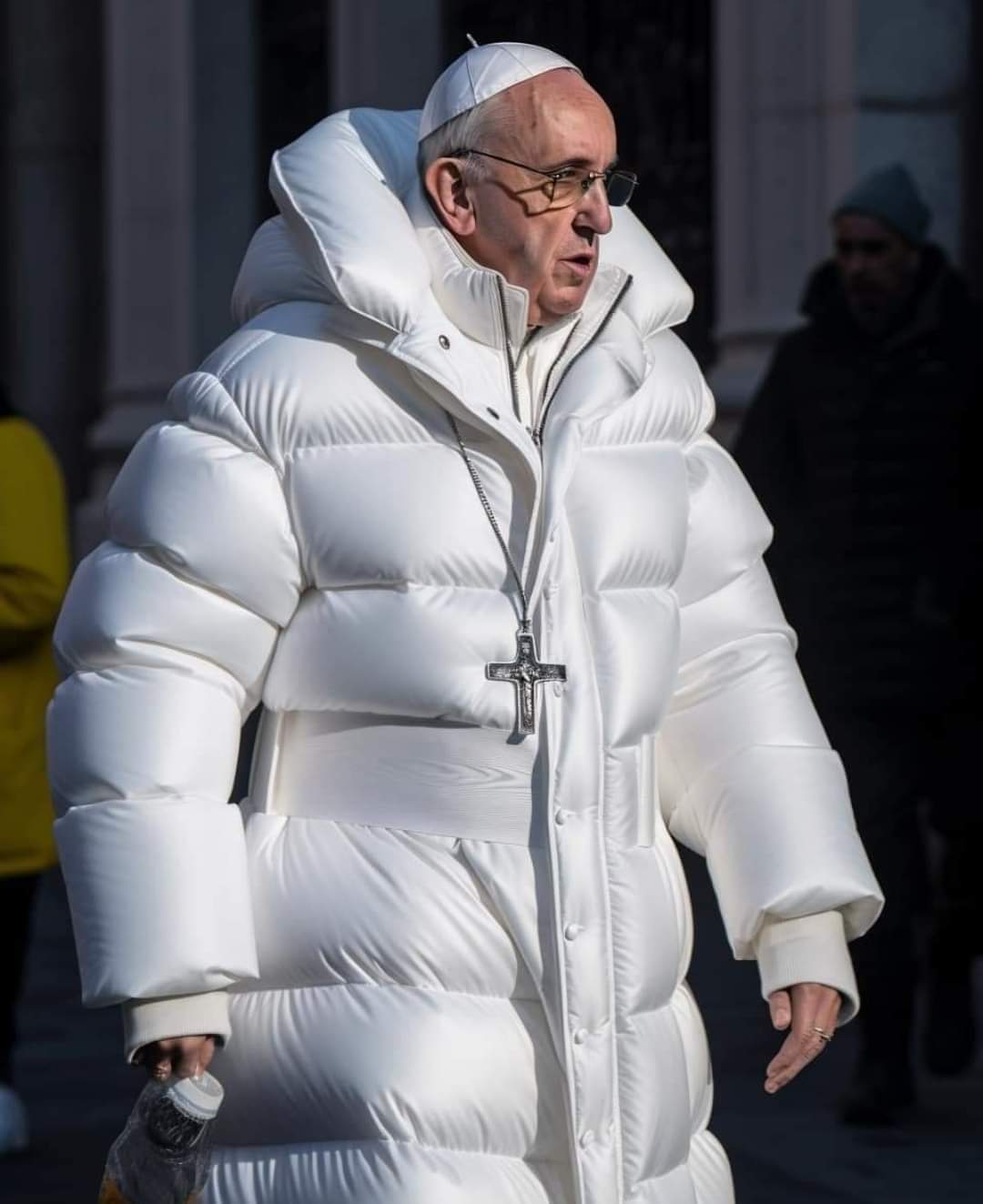 A highly realistic AI-generated image of Pope Francis. The rapid evolution of deepfake technology is a modern example of cultural lag, where material technology outpaces the development of ethical guidelines and legal norms.