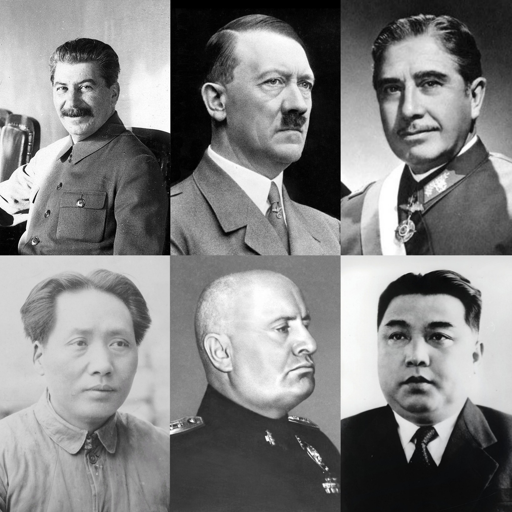 Twentieth-century dictators, such as Joseph Stalin and Adolf Hitler, serve as historical examples of autocrats who centralized power and ruled through coercion.