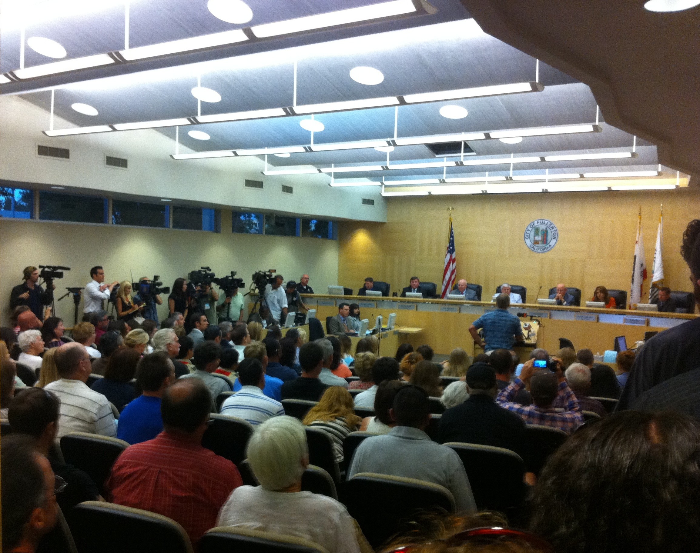 A city council meeting in session. The city council or town board serves as the primary legislative body of a municipality, holding ultimate authority over local laws and operations.