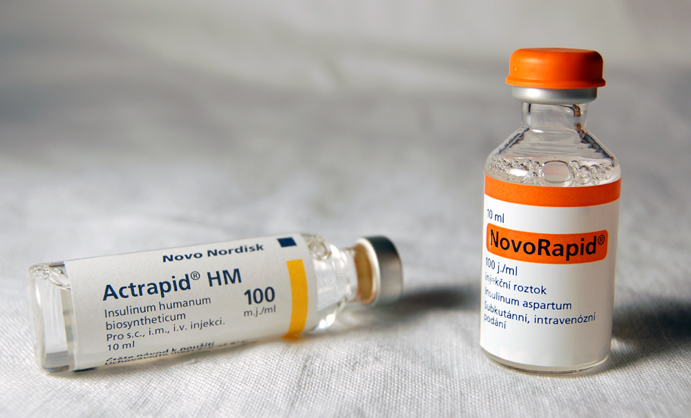 Vials of insulin, a high-alert medication. Because the margin for error is functionally zero, insulin calculations require independent double-checking by a second licensed nurse.
