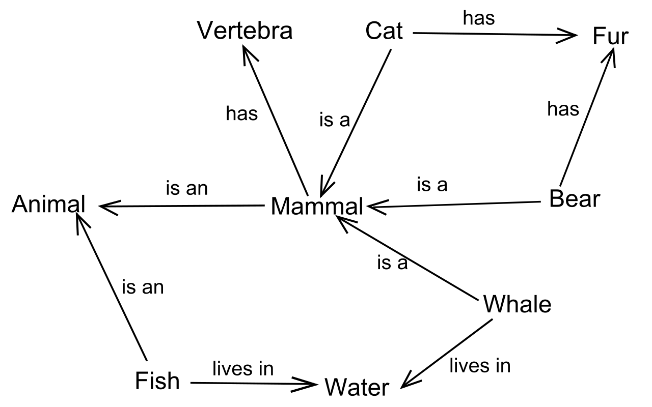 A visual representation of a semantic network, demonstrating how vocabulary is acquired and stored in the mind through interconnected relational ties rather than as isolated definitions.