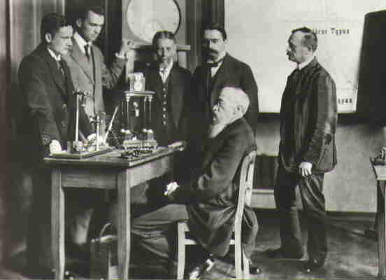 Wilhelm Wundt (seated) and colleagues in the first experimental psychology laboratory, marking the discipline's shift toward empirical observation.