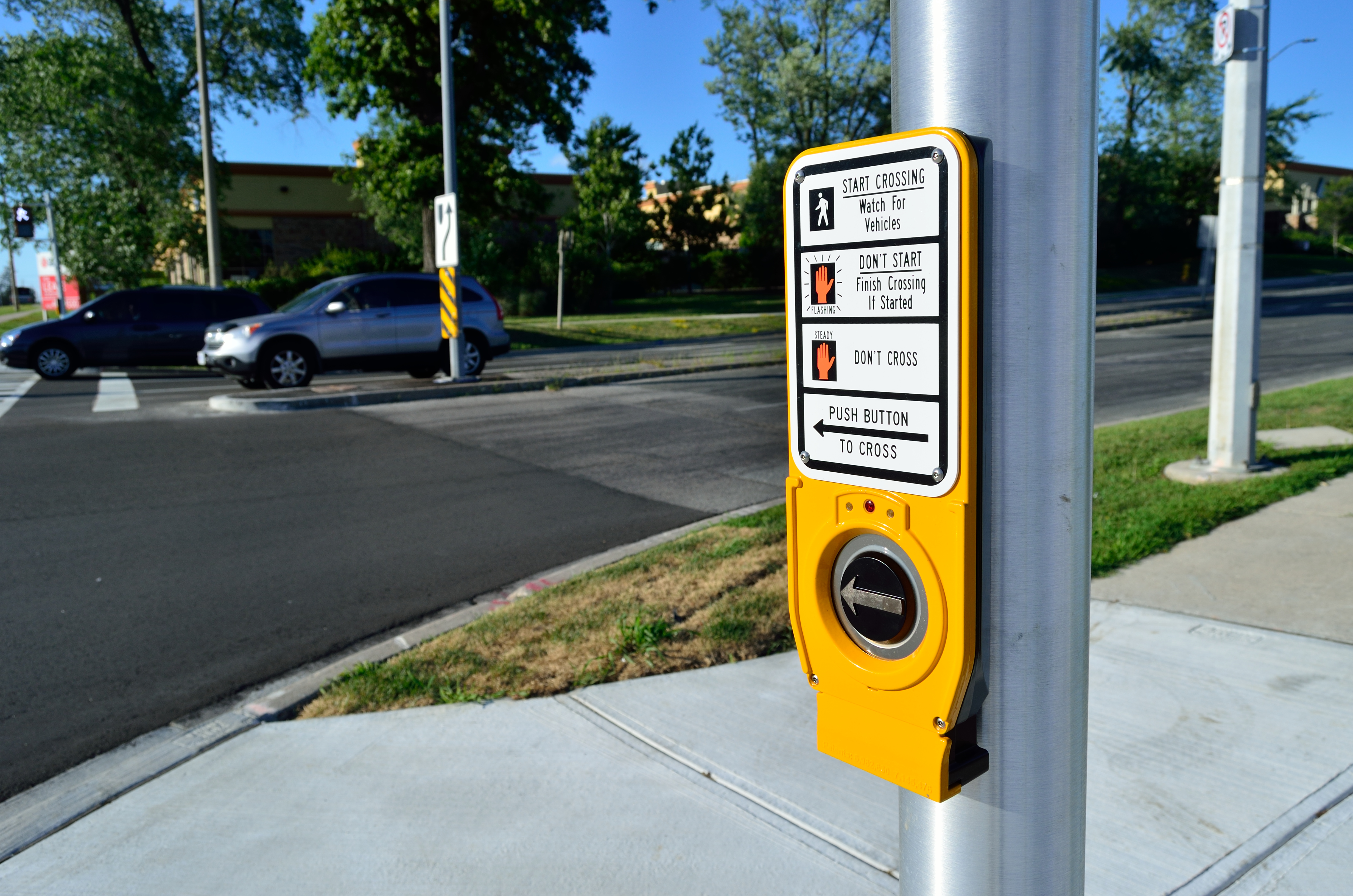 Accessible pedestrian signals are a critical element of community domain instruction, enabling students to safely interpret and interact with civic infrastructure.