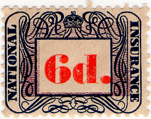 A 1948 National Insurance stamp, once used to collect contributions — the historical precursor to today's Class 2 and Class 4 NICs.