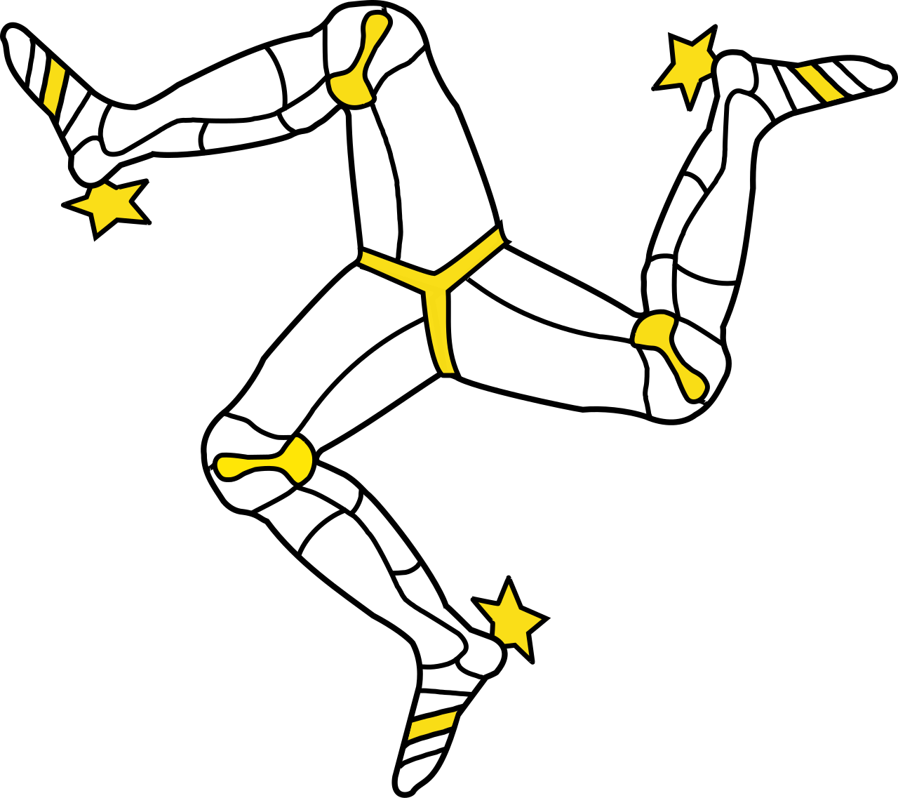 The triskelion on the flag of the Isle of Man exhibits an order of 3 for rotational symmetry, meaning it maps exactly onto itself every 120 degrees of a full rotation.