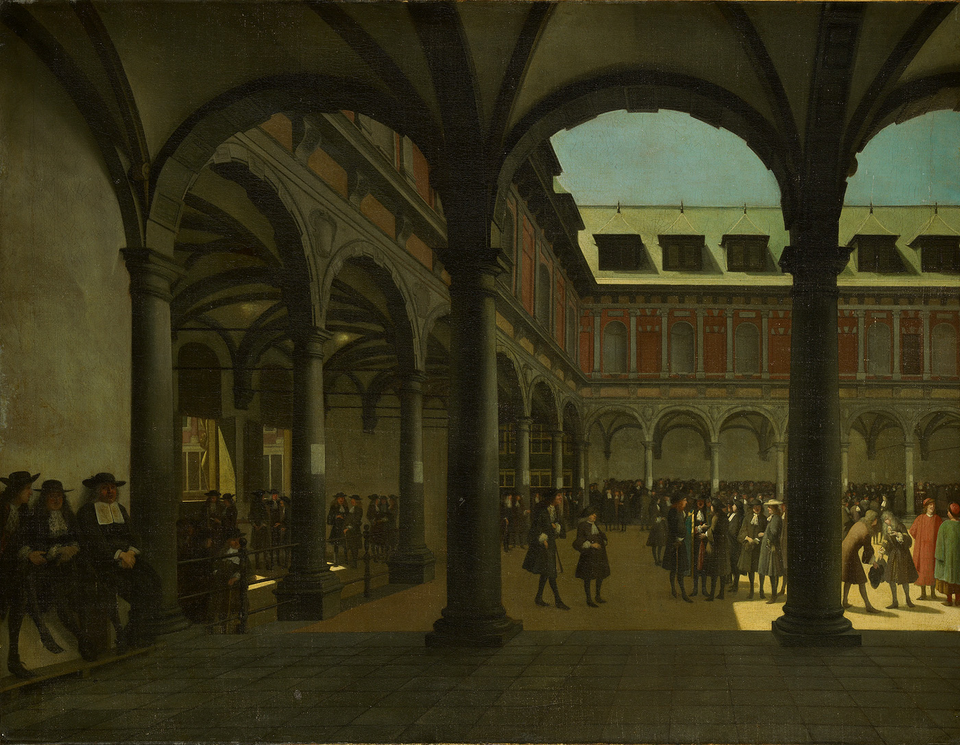 The courtyard of the Amsterdam Stock Exchange in the 17th century. The fundamental principles of committing capital to an asset for income or appreciation have driven securities markets since their inception.